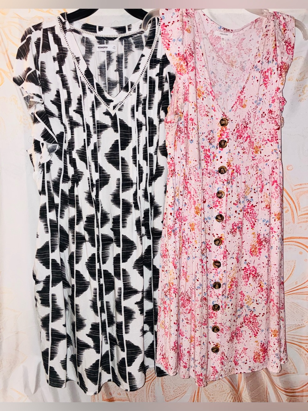 Maurice’s Pink Floral Midi Dress & Sonoma Black & White Midi Dress